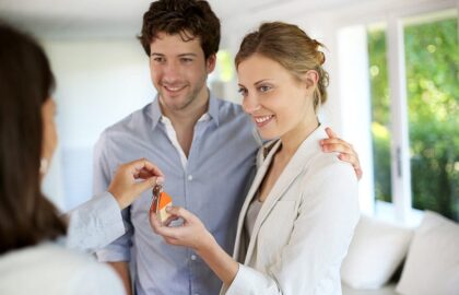 Young couple buying home